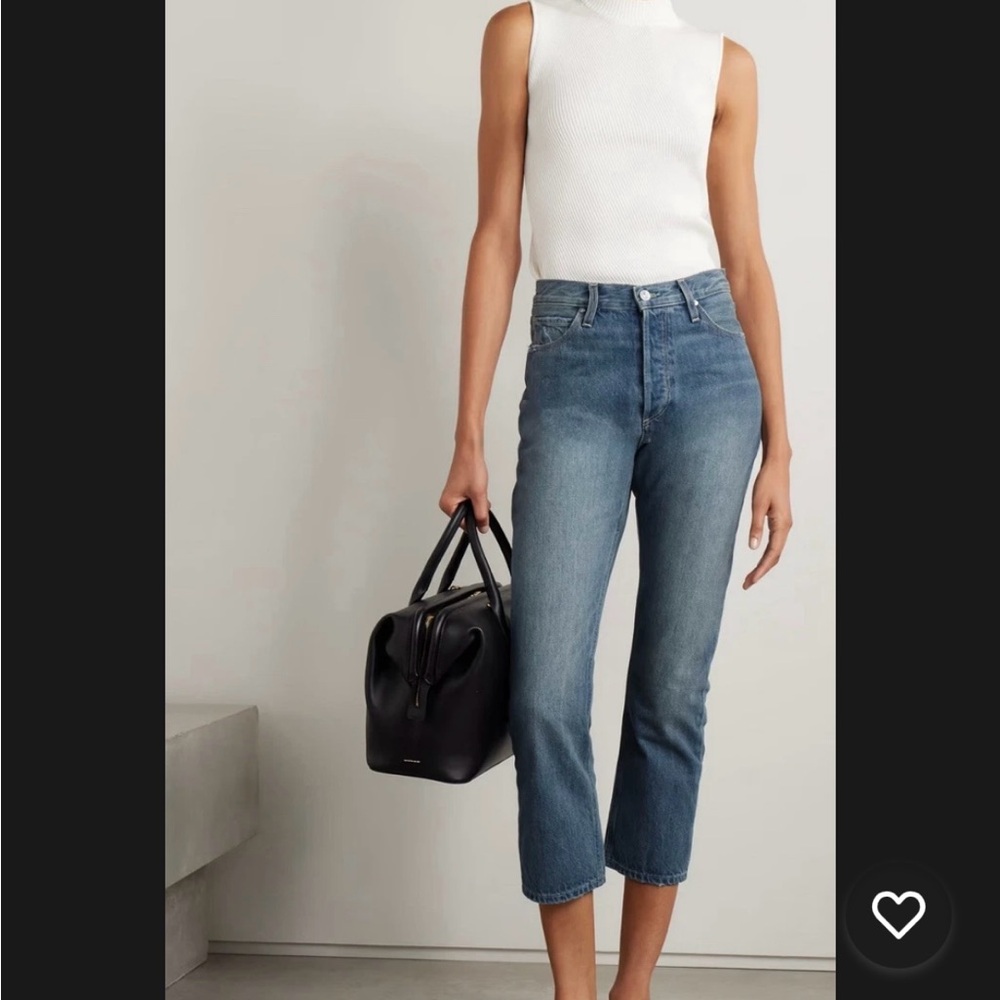 PAIGE Classic Blue Cropped Jeans